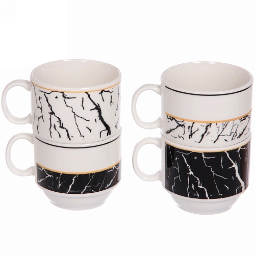 Набор кружек на стойке 200мл Мрамор светлый_6