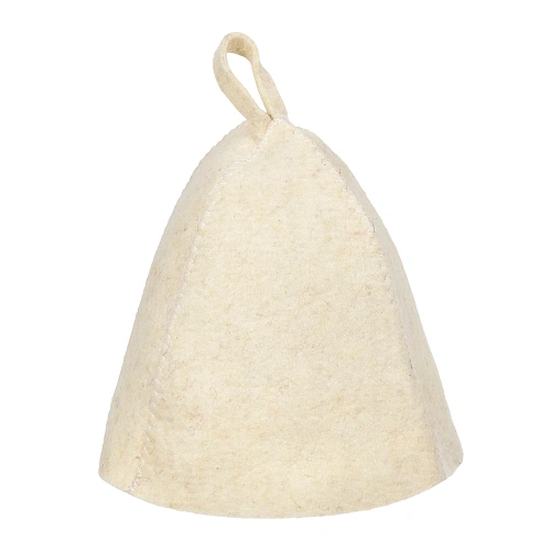 Шапка банная классическая из войлока "Нot Pot", цвет белый,(без упаковки)