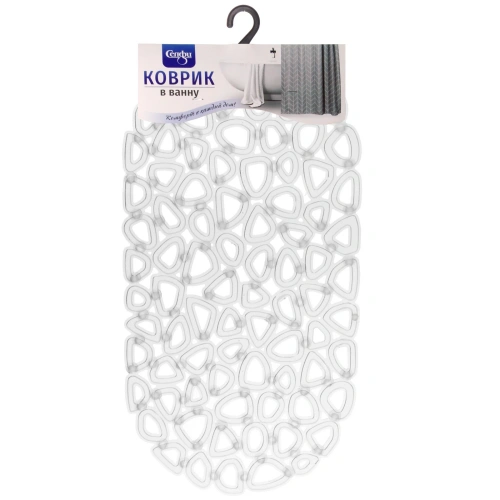 Коврик в ванну 65х35 "Миф" белый