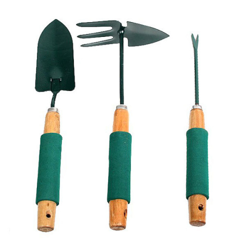 Набор посадочного инструмента "Эконика" совок/корнеудалитель/мотыжка 30см деревянная ручка комбинированная ручка ДоброСад