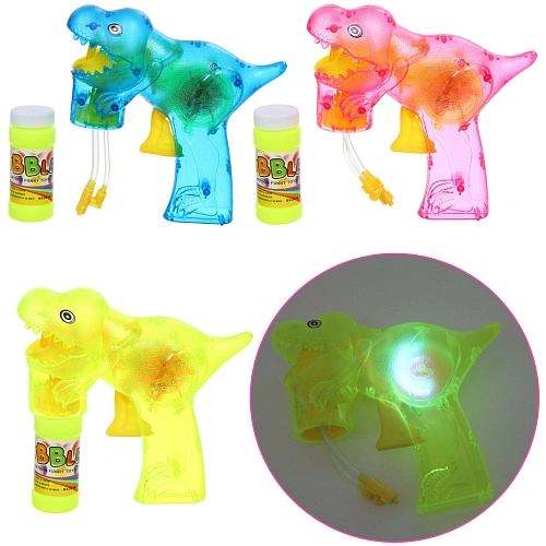 Мыльные пузыри "Динозавр" 16*15 см, 50 мл, механический генератор, с подсветкой, цвет микс