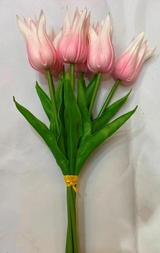 Цветы искусственные "Natur" 37см Тюльпаны 7шт розовые