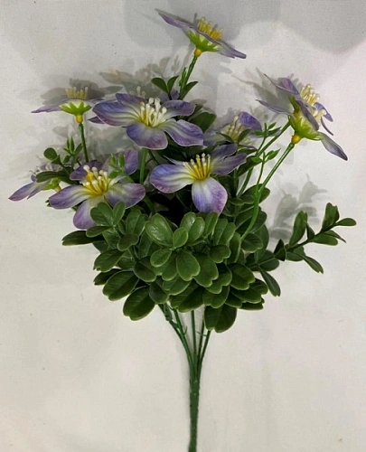 Искусственные цветы "Волшебство лета" 30см Лютики 10 цветков сиреневые