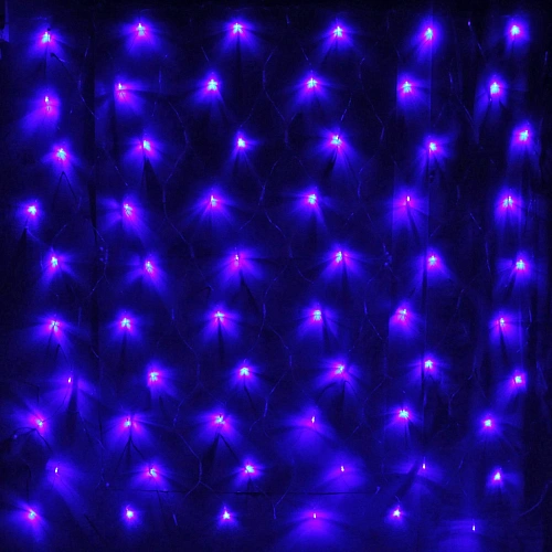 Гирлянда для дома СЕТКА ш1,5* в1,5м 120 ламп LED, прозр.пров.,8 реж, IP-20, Синий