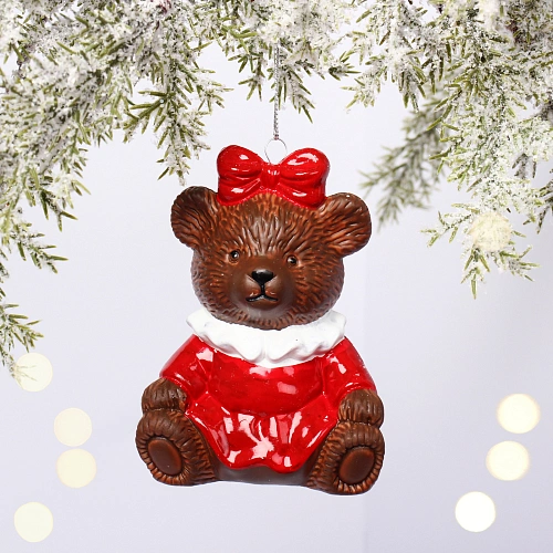 Ёлочная игрушка "Милая медведица" 7,5*6*9,5 см