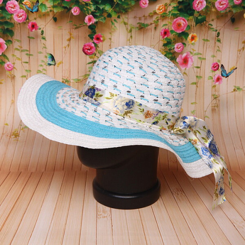 Шляпа женская с широкими полями TiraMiSu- Николь, микс 4 цвета, р58, ширина полей 10 см_3