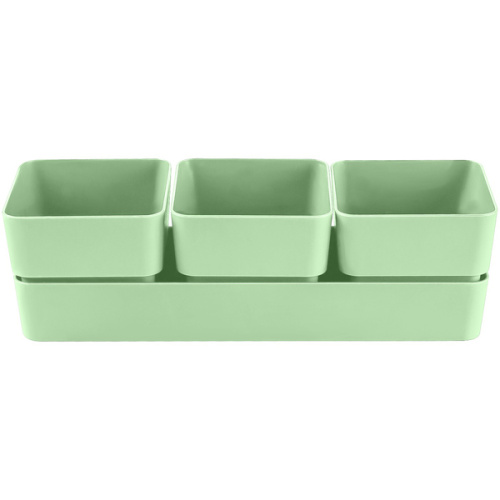 Кашпо для цветов пластиковое 0,45л 29,2*9,6см "Фиори" Трио мята