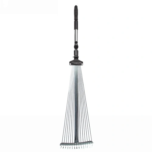 Грабли веерные алюминиевые раздвижные 15 зубьев с телескопическим черенком 1200мм ДоброСад