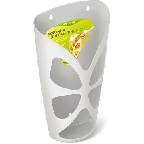 Корзина для хранения пакетов "Эста", цвет светло-серый, 17,9*8,8*35см