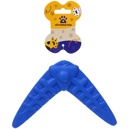 Игрушка - бумеранг для собак "Любимый БРО" , цвет синий, d-18см/60гр (лейбл)