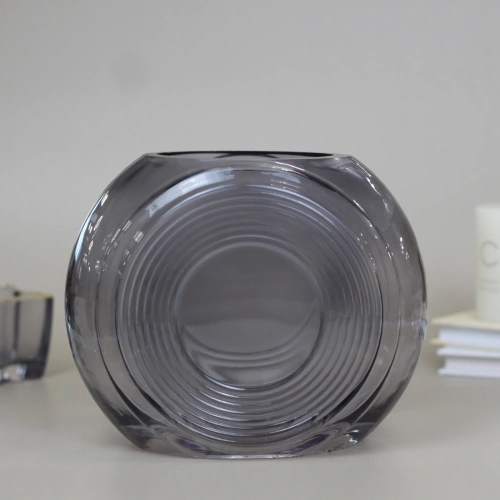 Ваза стеклянная "Мальвина" 18*16см серый