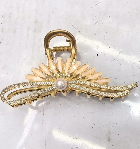 Заколка - краб для волос на блистере "LAVITA", завиток, цвет серебро и золото, 11*5,5см