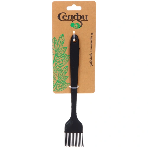 Кисточка кулинарная силиконовая "Bon appétit" 21*3,5см черная