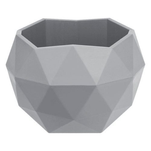 Кашпо для цветов пластиковое 0,45л d-12.3 см "Топаз" Серый жемчуг