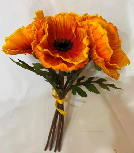 Цветы искусственные "Natur" 30см Маки 5шт оранжевые