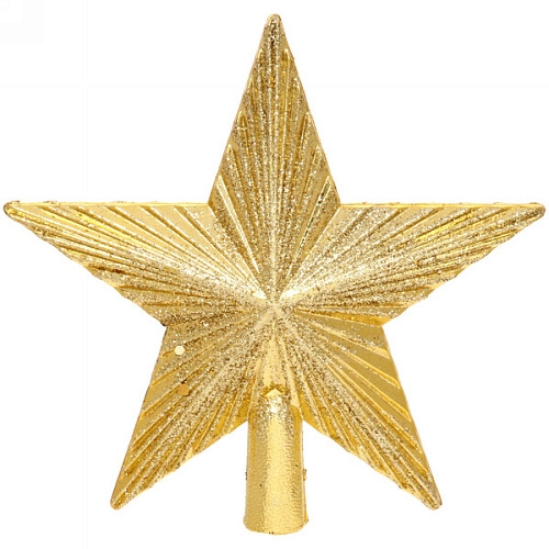 Звезда на ёлку 15 см "Золотой луч" золото