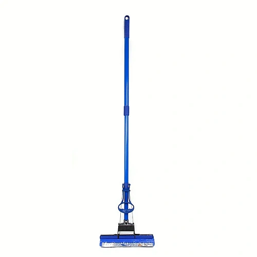 Швабра с губкой ПВА Селфи металлическая ручка 120 см(отжим один ролик)