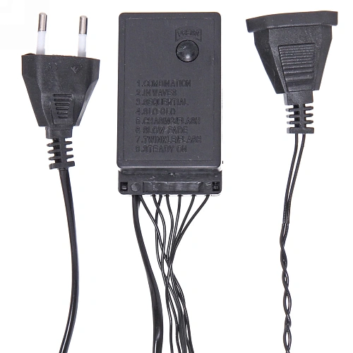 Гирлянда для дома Премиум 9,5 м 100 ламп LED черный пров Белый (можно соединять)_5