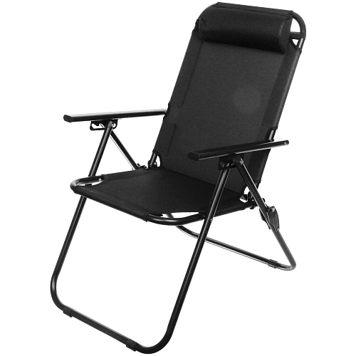 Кресло складное с подлокотниками TFS1608, 546895 см, 3 положения, чёрный_4