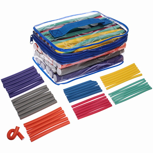 Бигуди в косметичке бумеранги "Magic Curl"  42шт, цвет микс, длина-18см (четыре разных диаметра) 