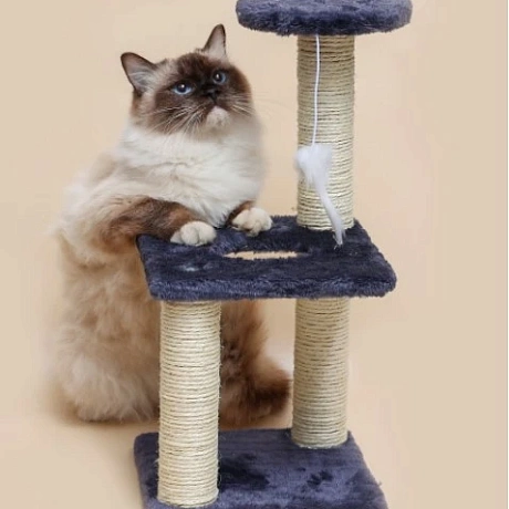 Когтеточка напольная "МУРРРЛЫКА", цвет темно-серый, 40*20*20см 