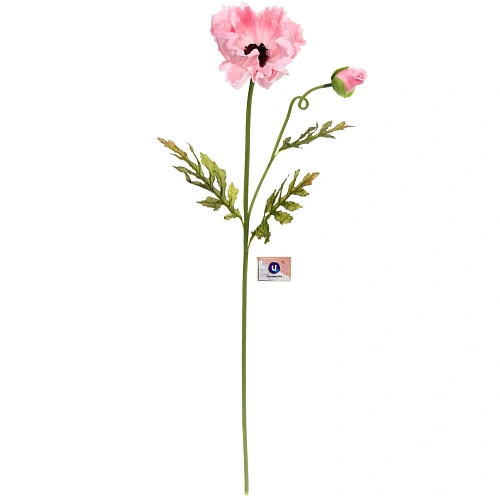 Цветок искусственный Natur 60см Мак розовый_6