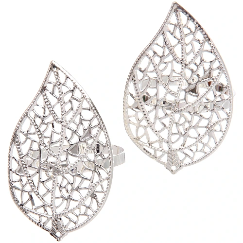 Набор колец для салфеток 2шт Грация`, цвет серебро_3