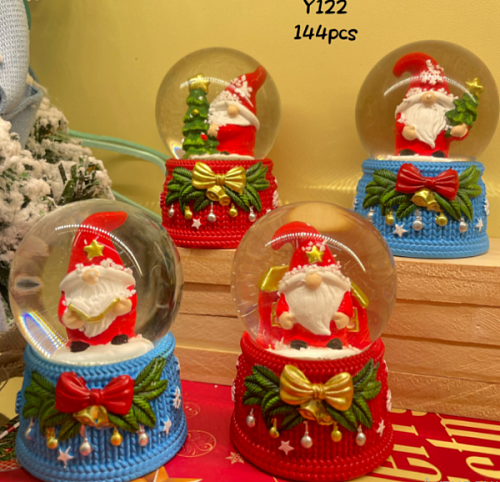Сувенир новогодний "Снежный шар - Изящный день" d-4,5 см (подст.4,5*7см), микс