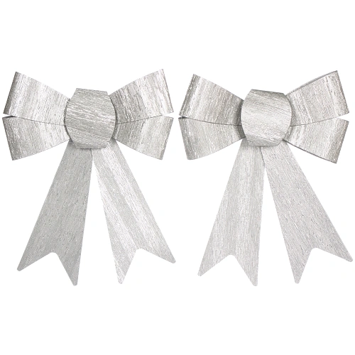 Бант на ёлку Серебряный блеск 14 см (набор 2 шт)_6