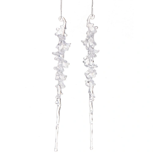Подвеска "Кристальная сосулька" 26 см (набор 2 шт), Белый