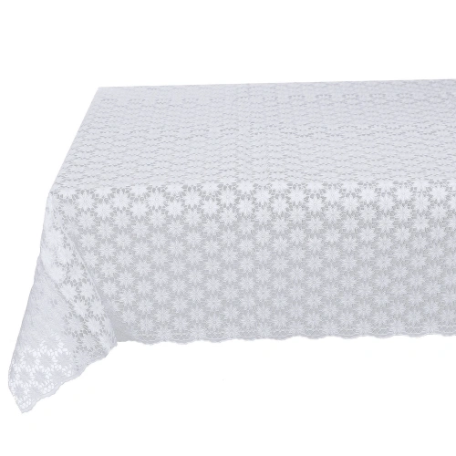 Скатерть 137*180 см "Гармония", цветы, пвх, цвет белый