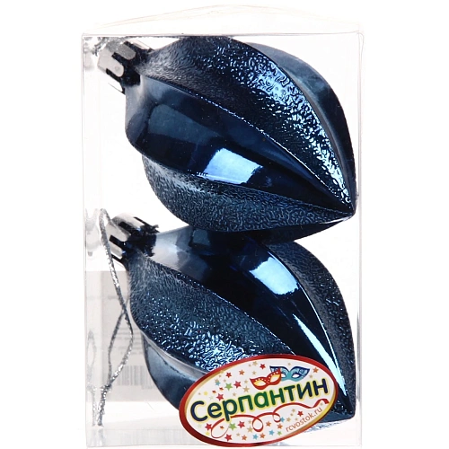 Ёлочные игрушки Таинственное очарование Капля 8 см (набор 2шт), сапфир_7