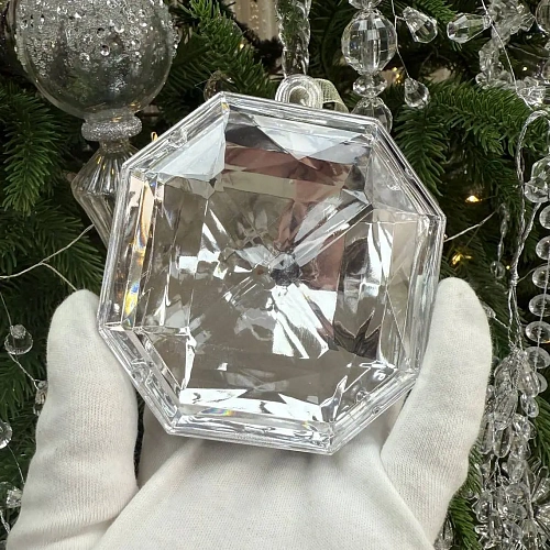 Ёлочное украшение "DIAMOND - Elegant" 8,7*3,7*10 см, Серебро