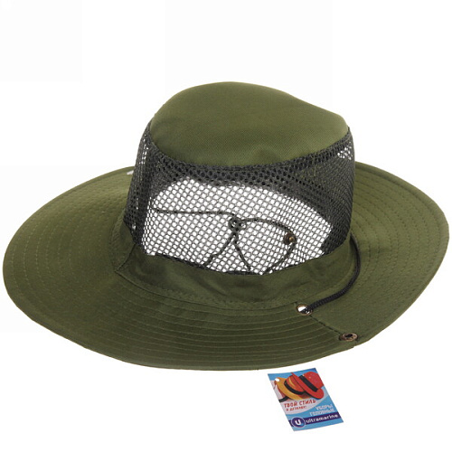 Шляпа мужская с клепками и сеткой Cowboy, микс 6 цветов, 58р, ширина полей 7,5см_11