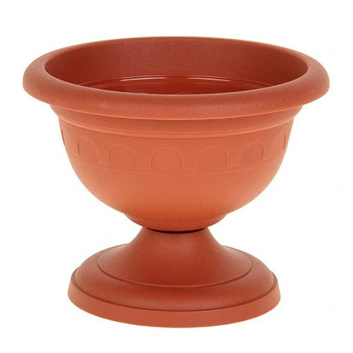 Вазон низкий пластиковый 3,4л d-26см "Колывань" терракот С145Т