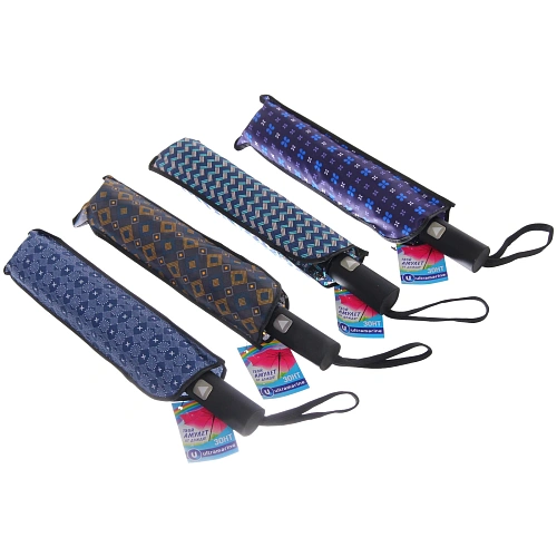 Зонт мужской полуавтомат Ultramarine - Таро, микс 4 цвета, 8 спиц, d-96см, длина в слож виде 28см_24