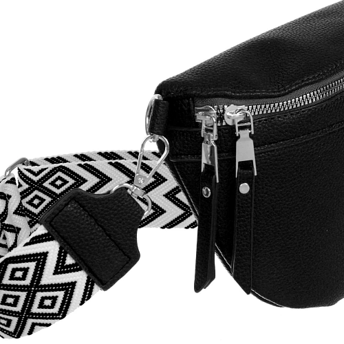 Сумка женская через плечо ИМАНИ, цвет черный, три кармана, 241975см (лейбл Ultramarine)_10