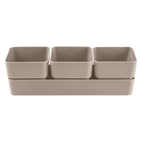 Кашпо для цветов пластиковое 0,45л 29,2*9,6см "Фиори" Трио пралине