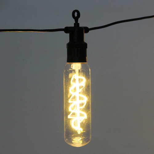 Гирлянда для улицы Солнечная спираль 5 м 10 ламп LED (134 см) чёрнпров, 1 реж,IP-54 (220 V), Теплый белый_5