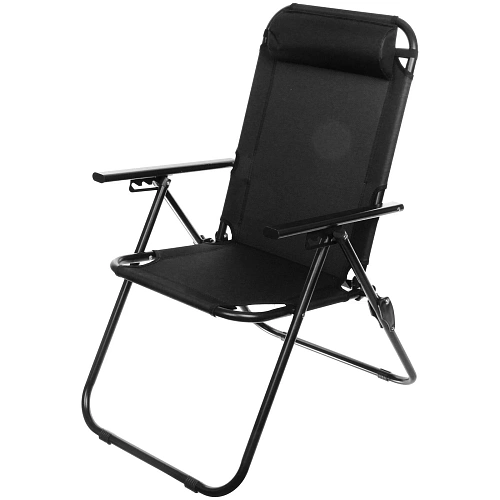 Кресло складное с подлокотниками TFS1608, 546895 см, 3 положения, чёрный_3