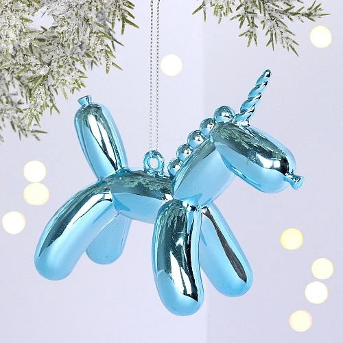 Ёлочная игрушка "Воздушный единорожек" 11*5*9 см, Голубой