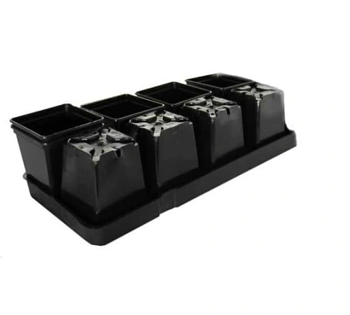 Набор горшков для рассады 8шт*0,25л на поддоне черный *27