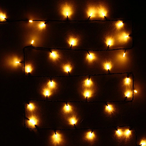 Гирлянда для дома Премиум  9,5 м 100 ламп LED черный пров Теплый белый (можно соединять)_2