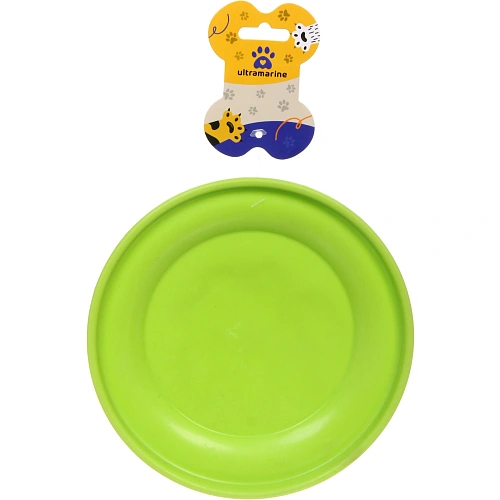 Игрушка резиновая Фрисби, цвет зеленый, 19см (лейбл)_3