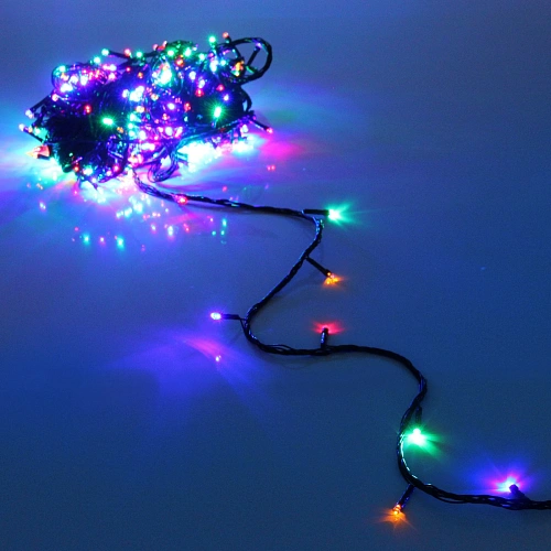 Гирлянда для дома  7,5м 80 ламп LED зелёный пров.,8 реж, IP-20, Мультицвет