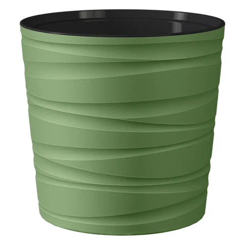 Кашпо для цветов пластиковое 8л d-26см "Модерн Мини" Оливковый 