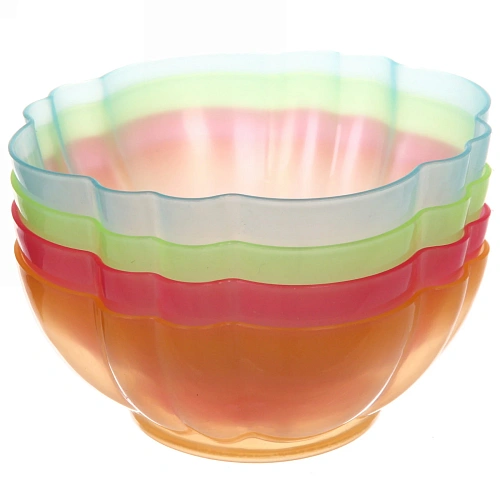 Салатник пластиковый 400мл Радуга в наборе 4шт 135см, цвета микс_4