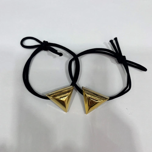 Резинка для волос в наборе 2шт "DesignPRO", цвет черный / золото , 2,5*2,5см