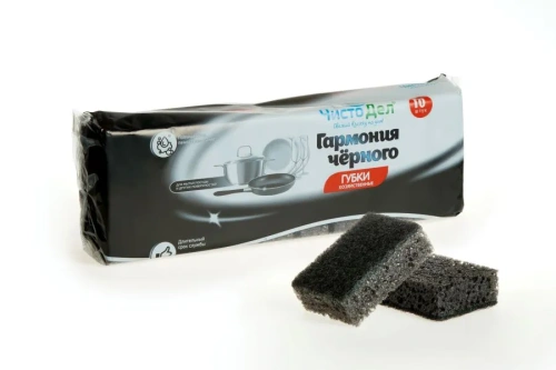 Губка для посуды "ЧистоДел" "Гармония черного" (10 шт.)