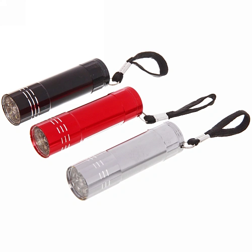Фонарь ручной металлический, цвет микс,9 LED 1W 3хААА_5